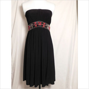 ️WHBM Black Empire Waist Strapless Dress Size 0
